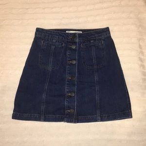 Topshop Button Down Denim Mini Skirt